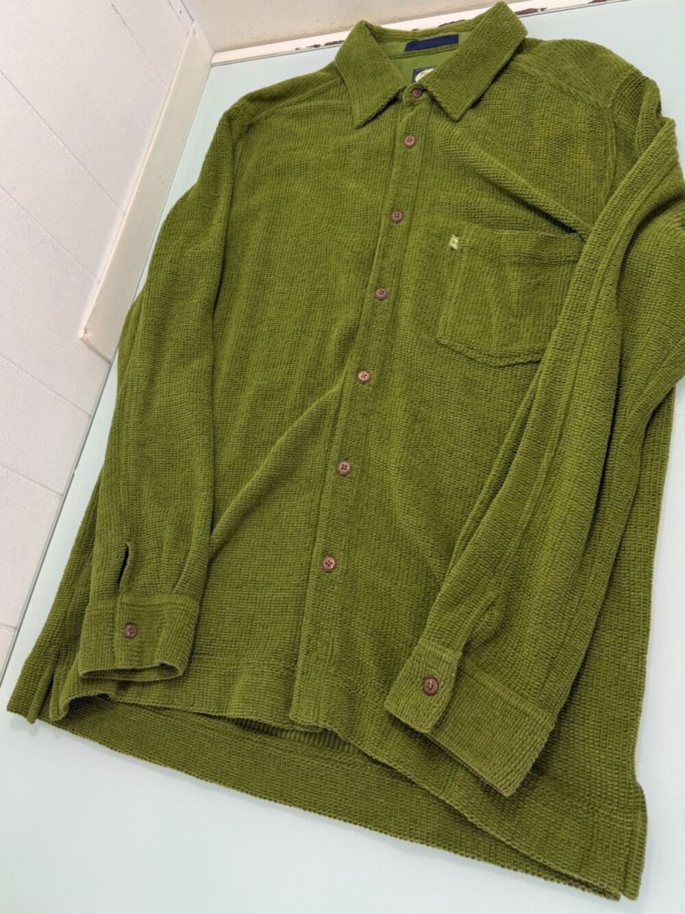 Tommy Bahama Jacket Men's Large L Button Up Shacket Green Textured